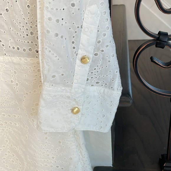 BURBERRY London Daniela Eyelet White Collarless Women’s Shirtdress Size US 6 New - Picture 7 of 17